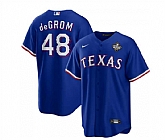 Men's Texas Rangers #48 Jacob DeGrom Royal 2023 World Series Cool Base Stitched Baseball Jersey Dzhi,baseball caps,new era cap wholesale,wholesale hats